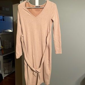 Maternity cream knee length dress
